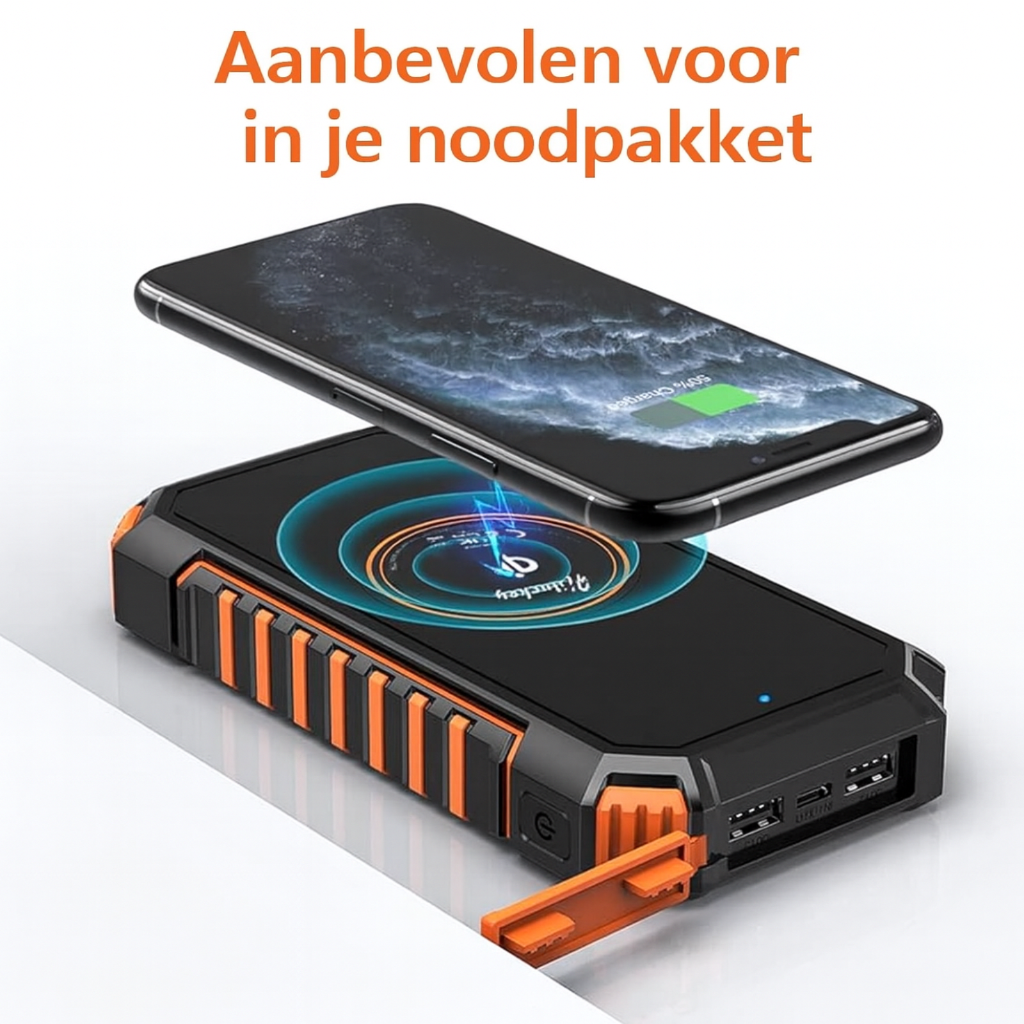Zonne-energie Powerbank met flashlight voor NOOD™